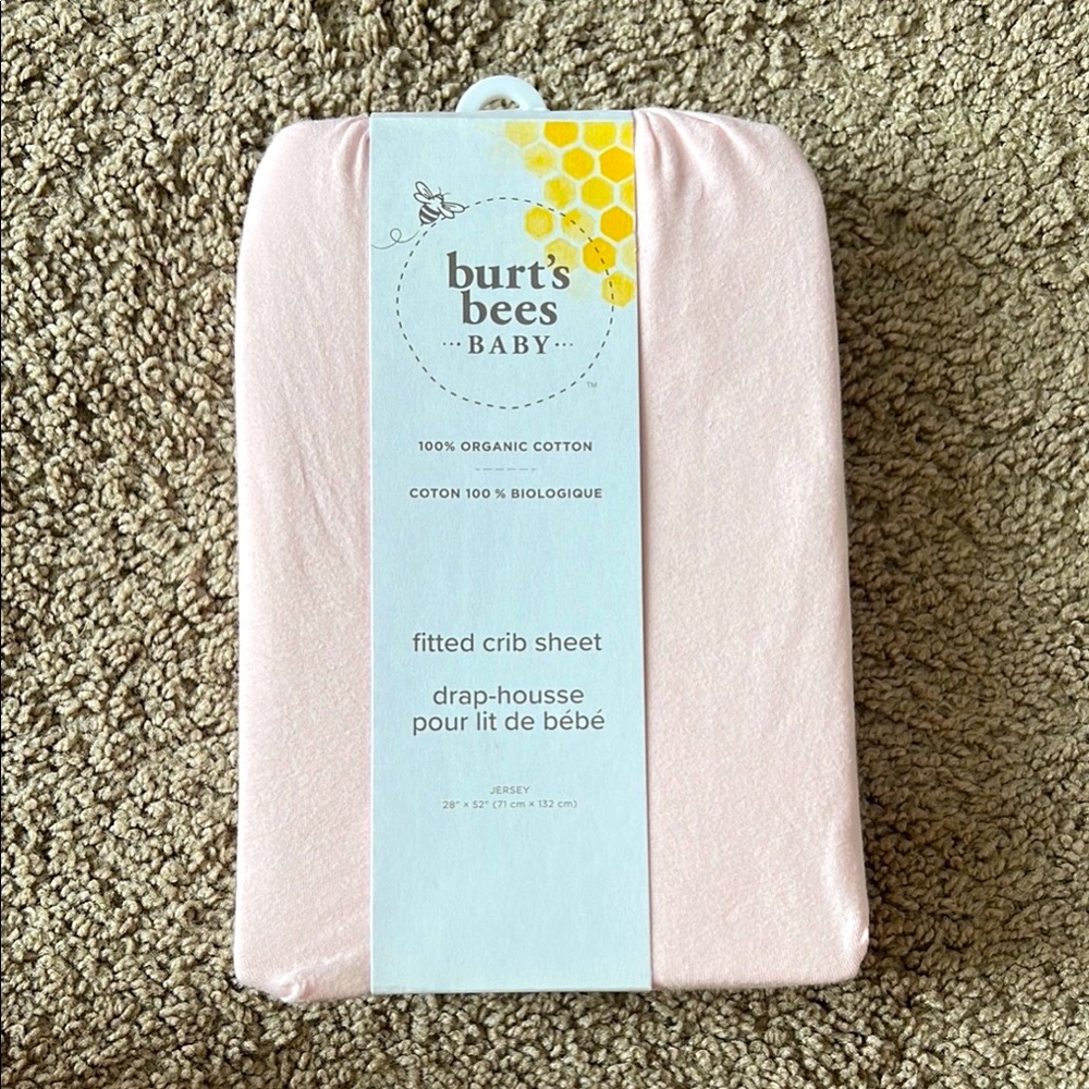 Burt's Bees Baby Soft Pink Fitted Crib Sheet